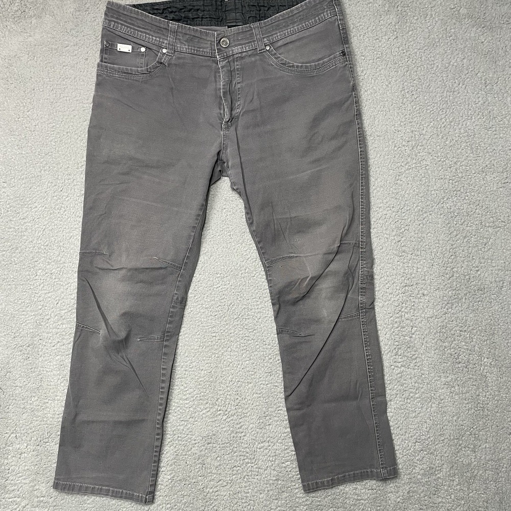 Kuhl Kanvus Jean Men 38x30 Gray Articulated Knee Stretch Canvas Pants Patina Dye
